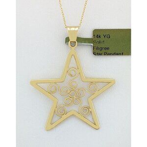 Filigree Star Pendant 14k Yellow Gold